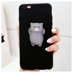 Plush Cat Pop Socket iPhone Case ❌sold❌